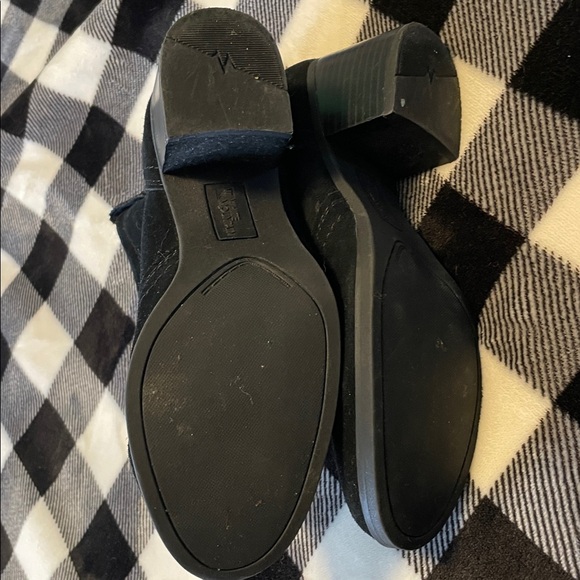 Black Suede Ankle Boots leather slip on - Picture 5 of 8